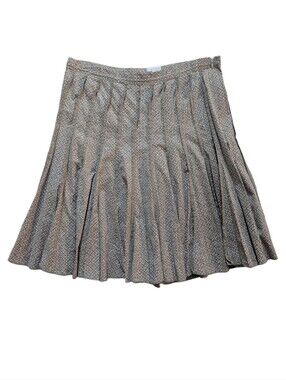 Mer Du Nord Belgian Premium Cotton Lycra Patterned A-Line Skirt - Sz 42